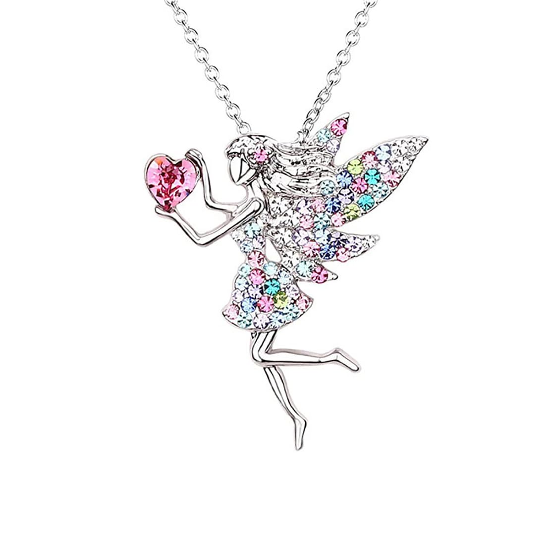 Fairy Necklace For Women Girls Fashion Zircon Dancing Elf Fairy