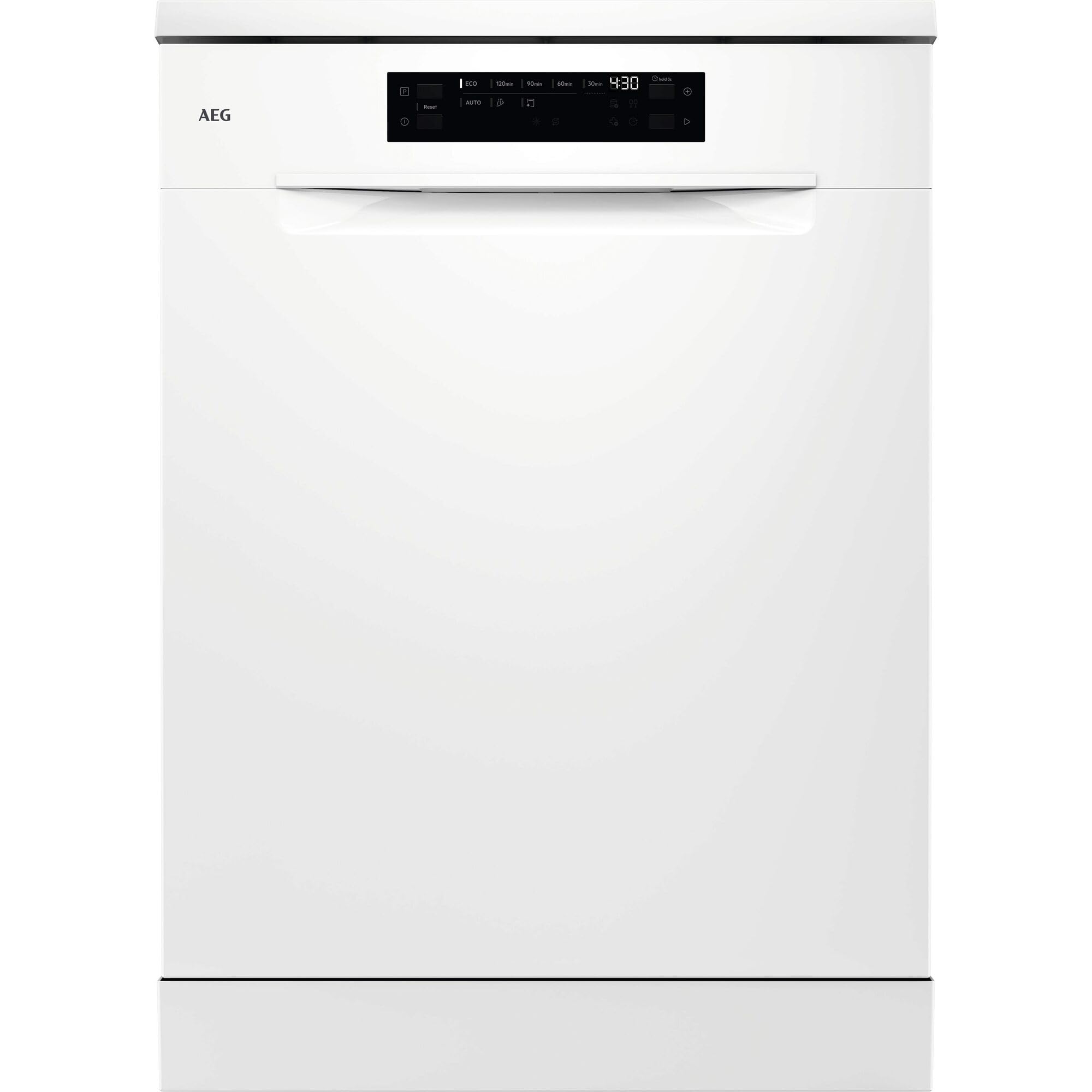AEG 6000 Series Freestanding Dishwasher GF6100C2SNW, AirDry Technology, SatelliteClean Spray Arm, SmartSelect Display, ExtraHygiene 69°C, 8 Programs, 44 dB, 850x598x622 mm, Energy Class B, White