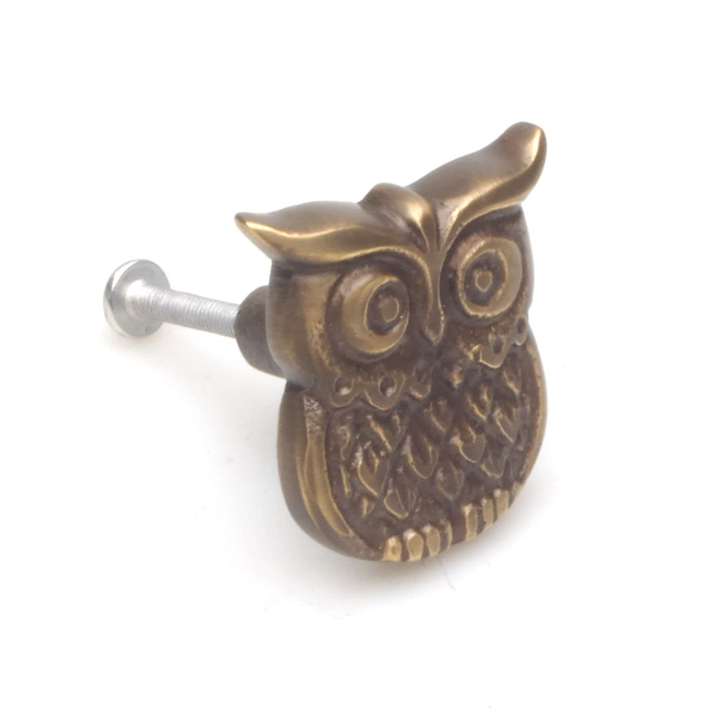 Castelion® Owl Cabinet Knob Antique Brass Finish, Approx 40mm 38mm x 28mm