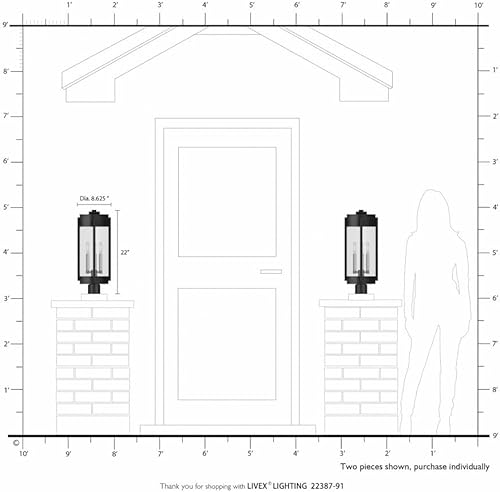 Miniatura 6 de Livex Lighting 22387-91 - Farol para exteriores, 3 luces, níquel