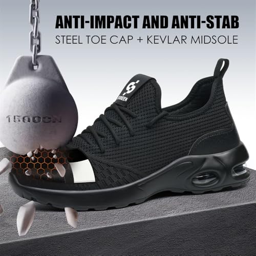 Image of Steel Toe Safety Shoes for Men Women Work Sneakers Breathable Lightweight Industrial & Construction Shoe
