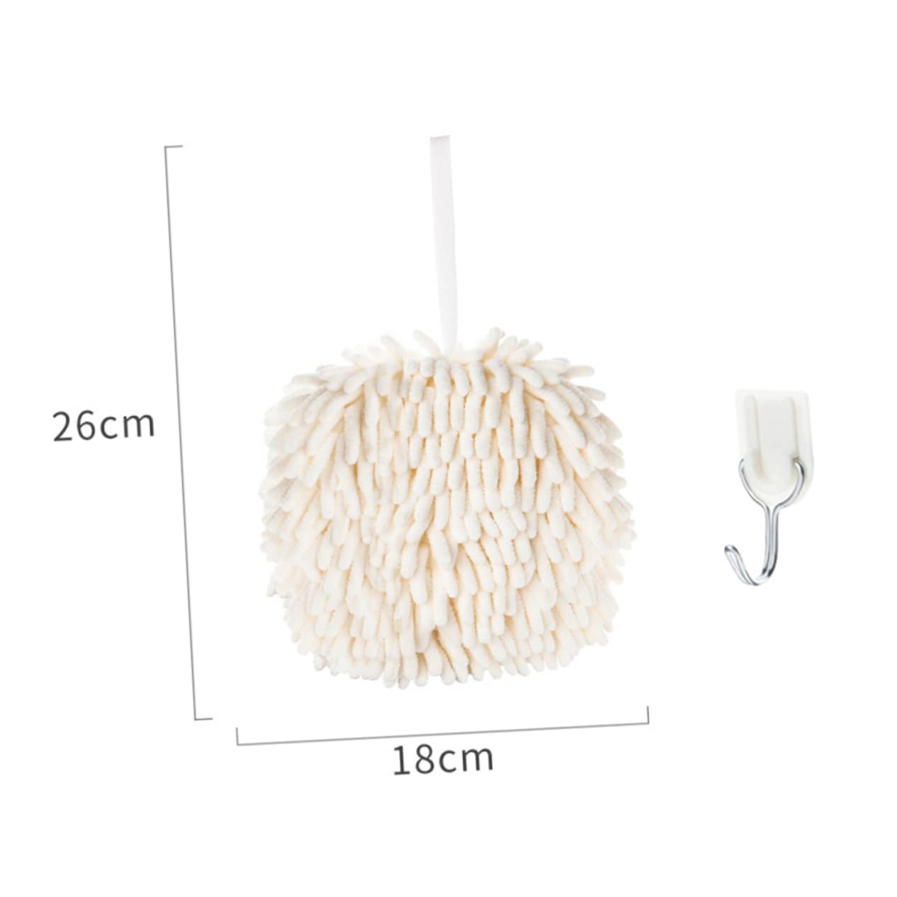 PRETYZOOM 1pc Chenille Hand Cleaning Cloth Thickened Absorbent Towel Quick-Dry Feature Hanging Design for Kitchen and Bathroom Use Fast Water Absorption and Easy-Cleaning