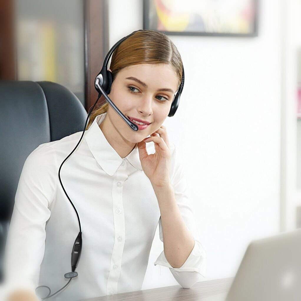 Casque 2,5 mm Filaire Binaural avec Micro Anti-bruit, WANTEK Oreillette de Centre d'appel pour Gigaset Panasonic Cisco Linksys SPA Zultys Téléphone Fixe Sans Fil Dect de Bureau(F602J25)