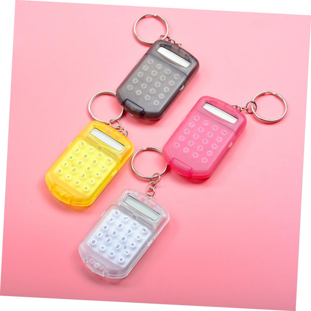 DOITOOL Calculadora De Bolsillo Abatible con Llaveros Mini Calculadora para Estudiantes Y Diseño Práctico Y Portátil para Casa Escuela Y Oficina Piezas X 4