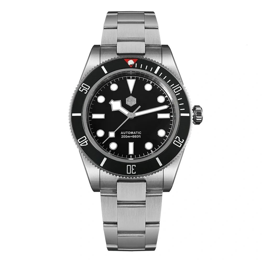 San Martin Watches for Men - NH35 Movement Automatic Dive Watch SN008GD 40mm Mens Watch 20Bar Waterproof Sapphire Crystal Luminous Mechanical Wristwatch