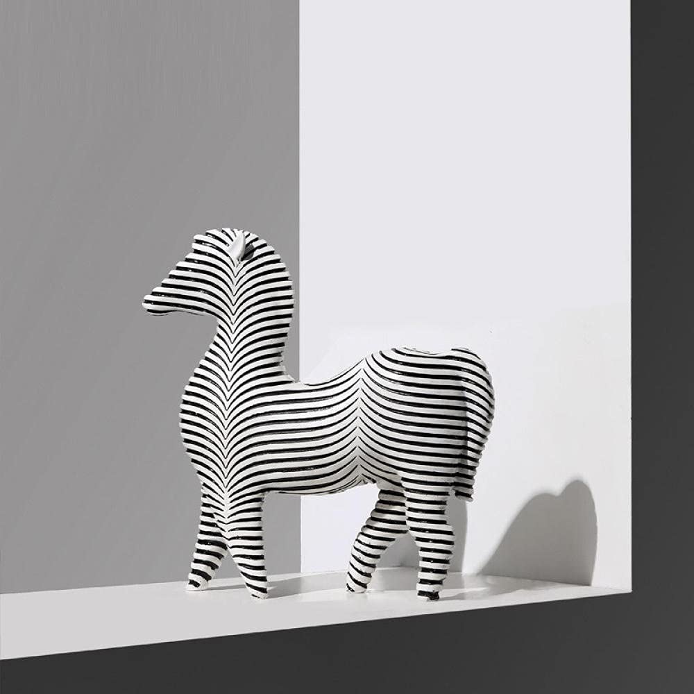 Decoración De Figuras Línea Escultura Animal Cebra Estatua Resina Artesanía