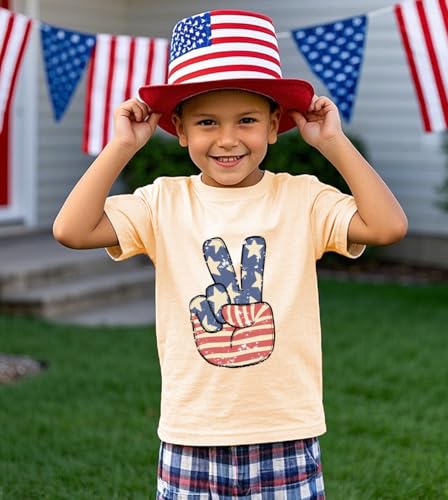 Boys American Flag Shirts 4th of July T-Shirt Toddler Girls Patriotic Independence Day Tops Tees 2-7 Years3