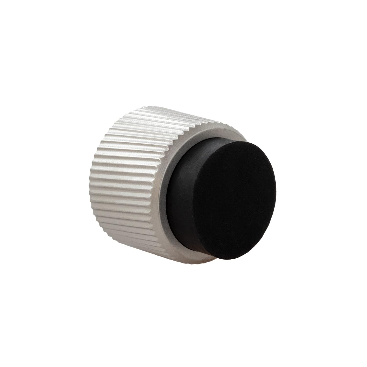EVI Herrajes | Designer Wall Door Stop - Fluted Design - 28x28mm - Stainless Steel - Adhesive and Screw Mounting
