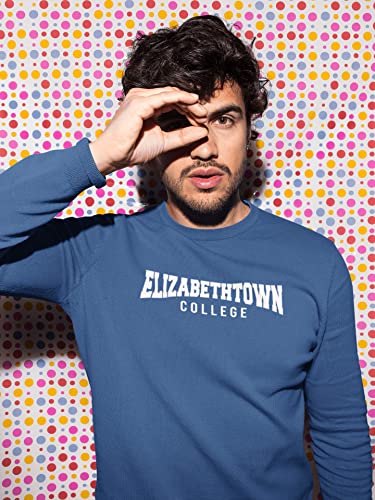 Elizabethtown College Block Text One Color Unisex Crewneck Sweatshirt - Elizabethtown Blue Jays Apparel2