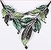 Moxeay Womens Vintage Crystal Rhinestone Leaves Bib Statement Collar Chain Necklace Earring Sets (Green)