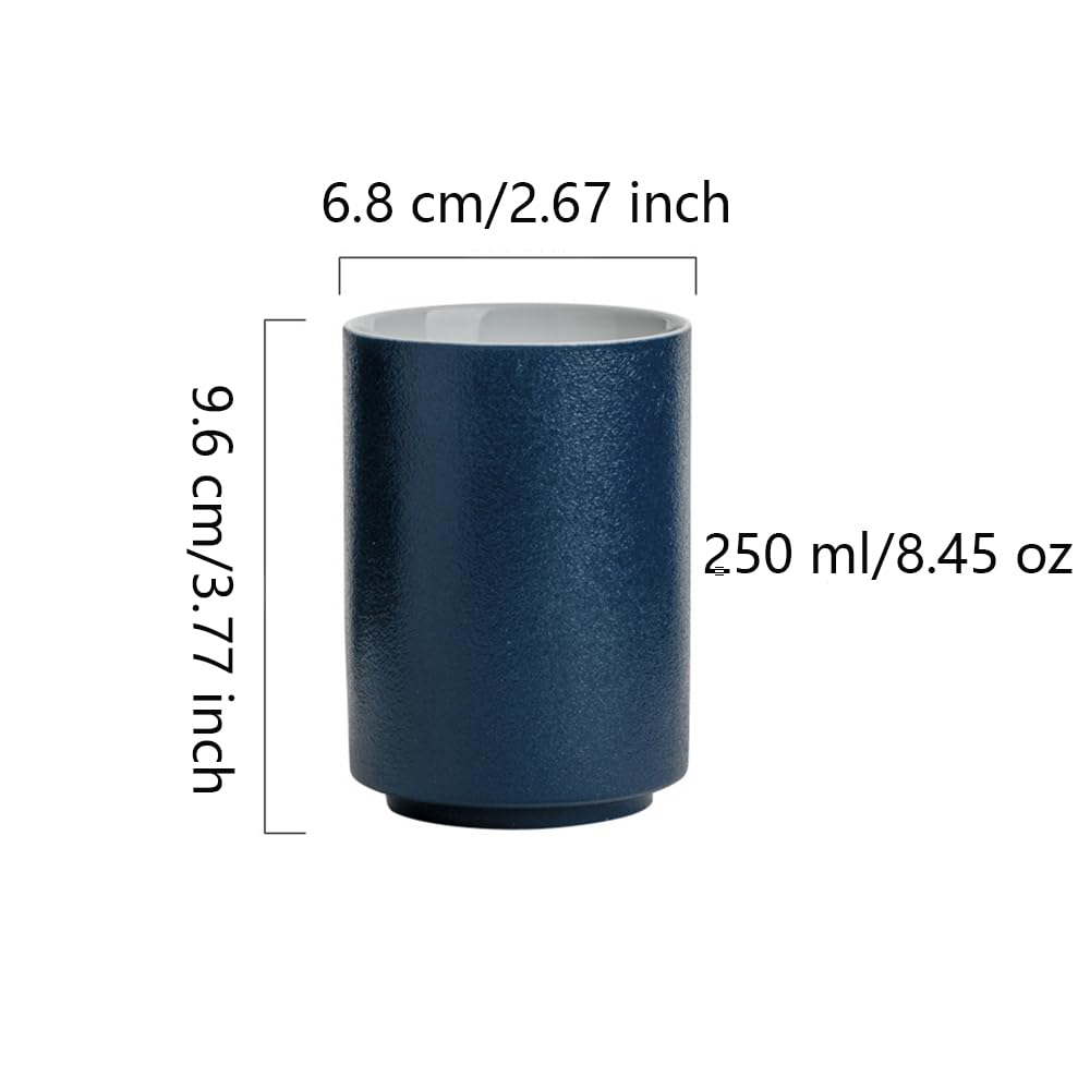 RabyLeo Simple frosted ceramic mug, toothbrush holder, hotel wash cup, home B&B toothbrush cups. (Navy blue)