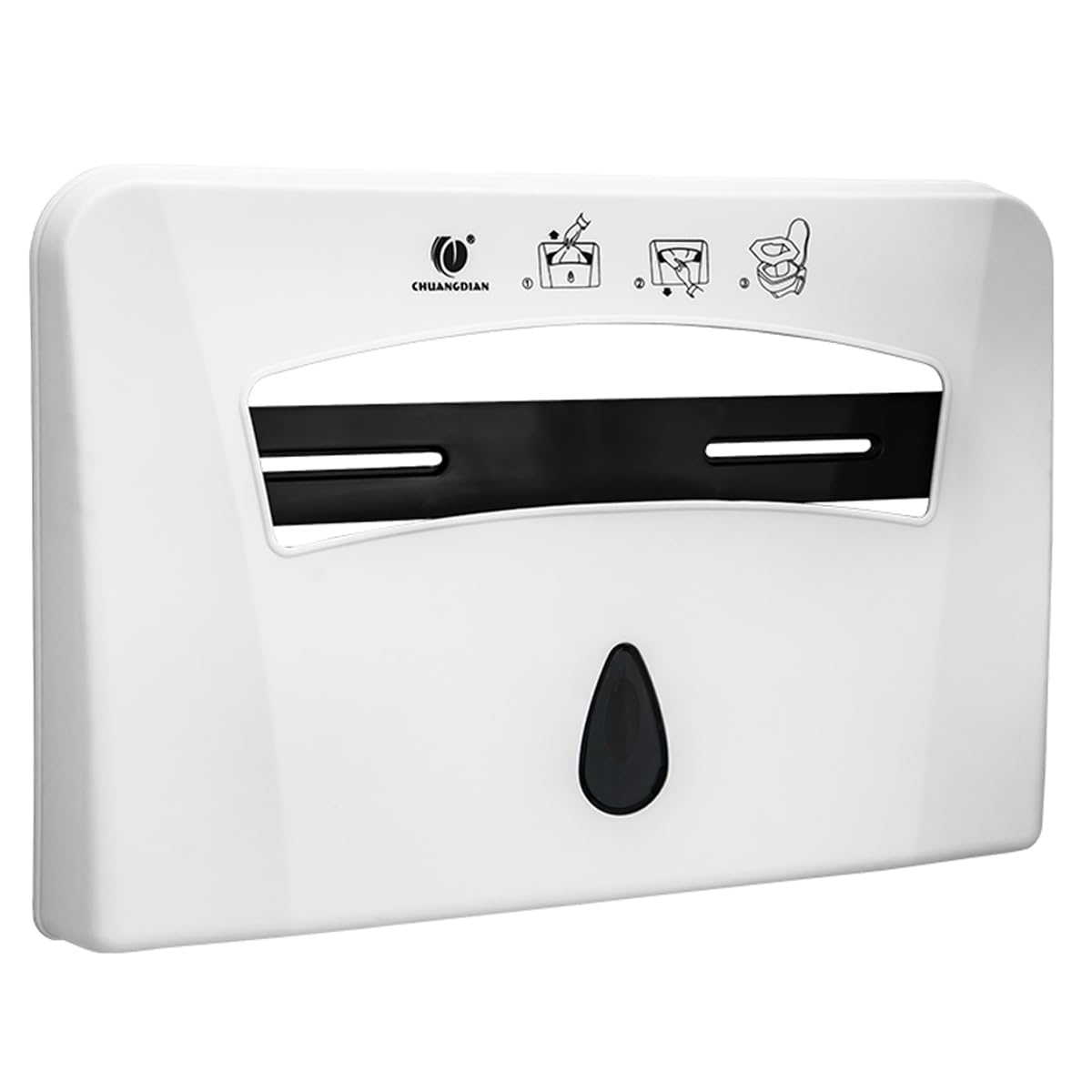 Dispensador de fundas para asiento de inodoro CHUANGDIAN, montado en pared, blanco