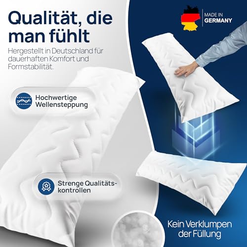 LILENO HOME Seitenschläferkissen 40 x 145 (1er Set) – 95 °C waschbar, Oeko-Tex & Made in DE – Kissen Seitenschläfer 40x145 anpassbar für himmlischen Schlaf – weicher & geruchsfreier Bezug 4