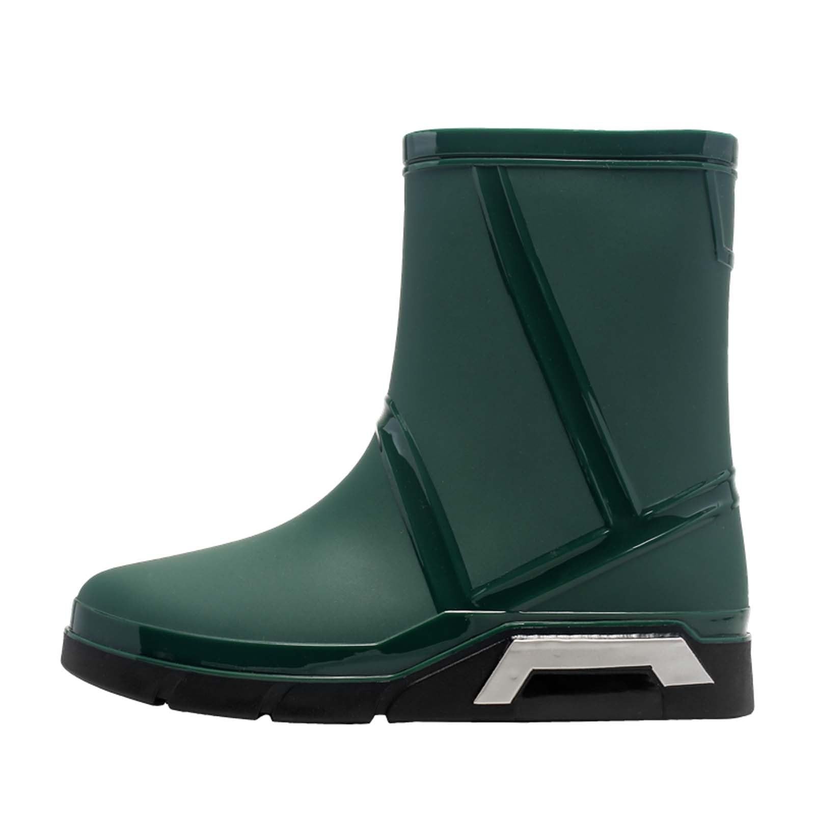 Generico Stivali Da Lavoro Uomo -Scarpe da pioggia antiscivolo gomma outdoor viaggio cucina impermeabili