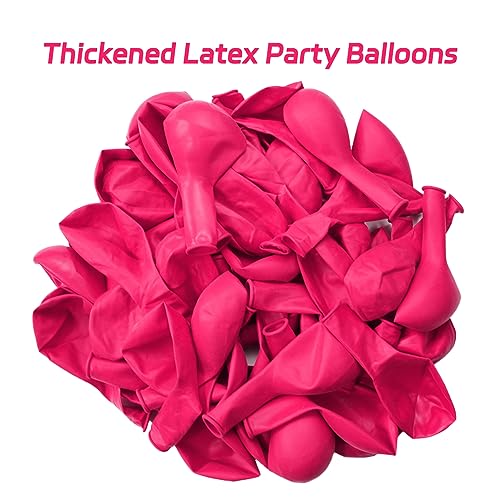 Image of Hot Pink Balloons 100 pcs 12 inch Thicken Latex Hot Pink Balloon Pink Round Helium Ballons for Birthday Wedding Valentines Anniversary Baby Shower Kids Party Decoration Supplies