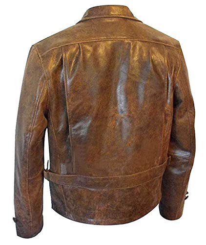 Men's JB 007 Skyfall Vintage Brown Rugged Shirt Leather Jacket2