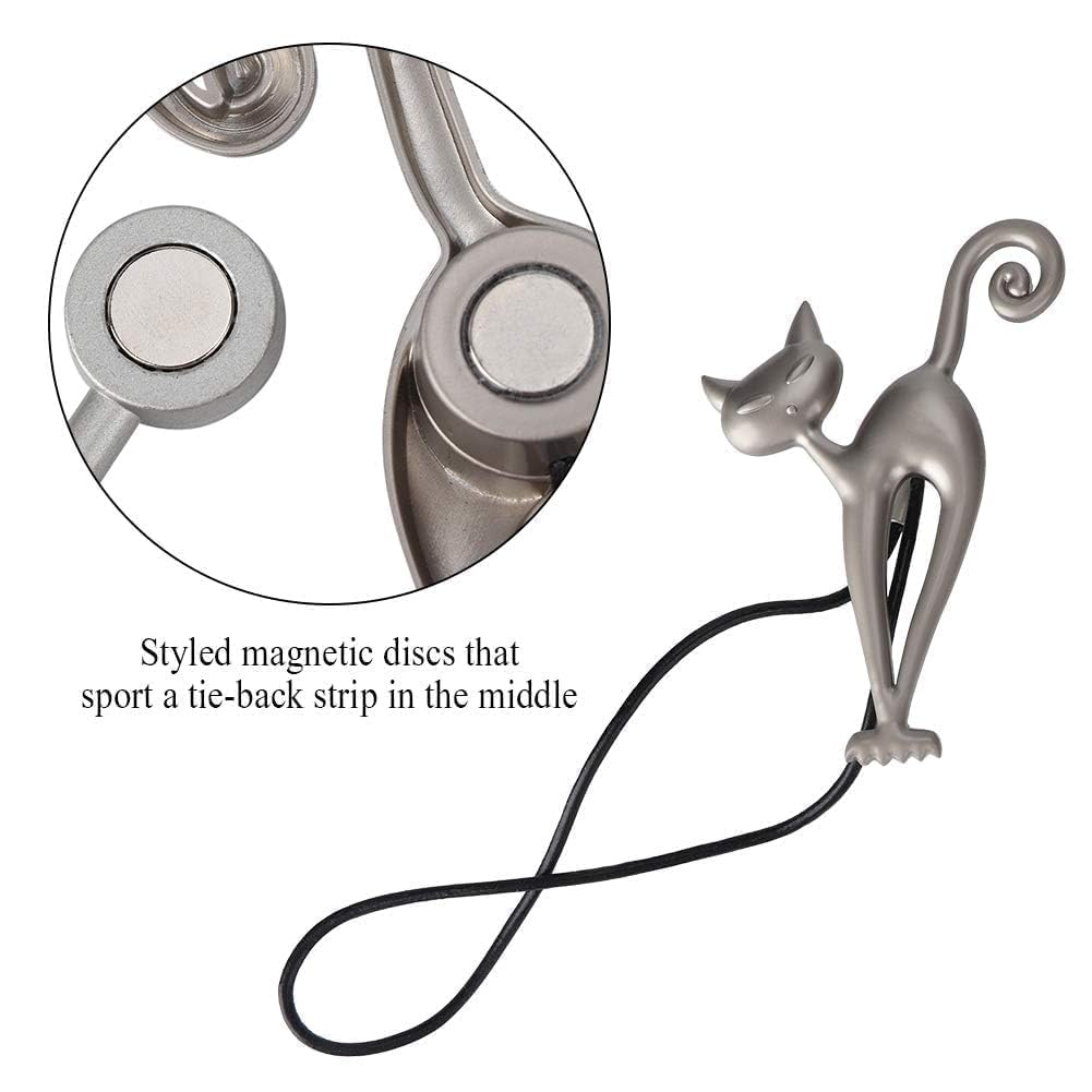 Lot de 4 embrasses de rideaux magnétiques en forme de chat pour la maison