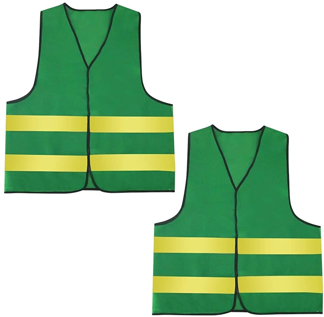 JJJ 2 Pack Gilet réfléchissant la Ceinture de sécurité réglable for la Course en Plein air Faisant du Jogging Cyclisme Marche Marche (Color : Green+Yellow)