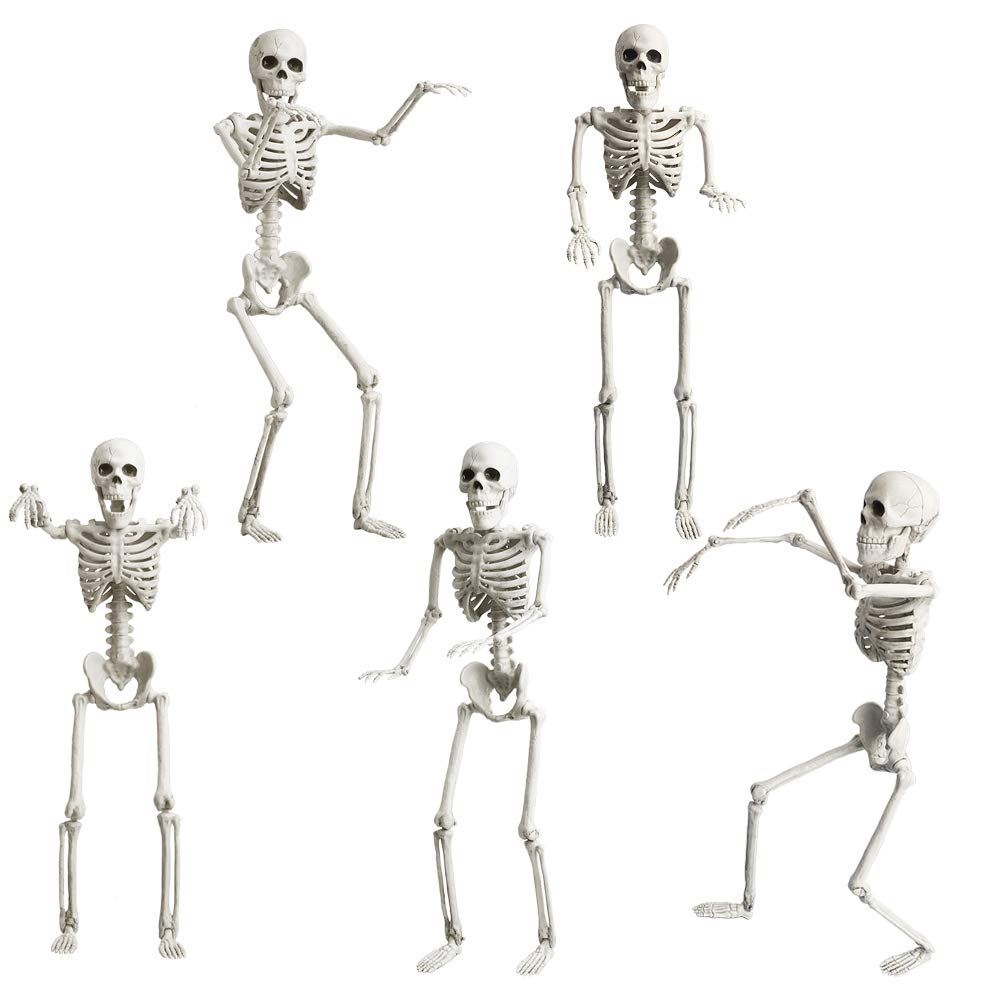 Buy 5 Pack 16" Small Skeleton Halloween Decor Full Body Plastic Mini