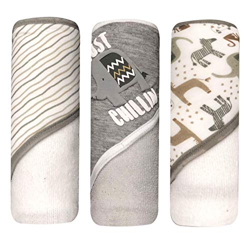 MODERN BABY 3 Pack Hooded Baby Bath Towel Set for Newborns Infants & Toddlers, Boys & Girls Baby Hooded Towels