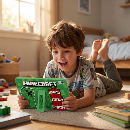 Image of Minecraft Kids iPad Case - 10.9 Inch Case for iPad 10th Generation (2022) & A16 11th Generation 11 inch (2025) - Tablet Cover with Stand, Shockproof Silicone Protector