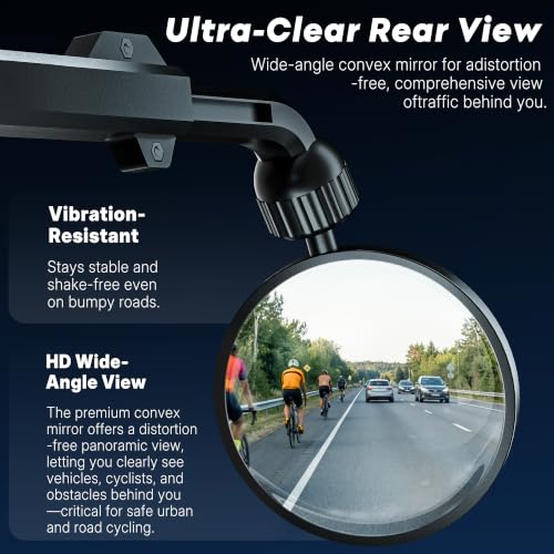 Bike Helmet Mirror with Magnetic Quick Release