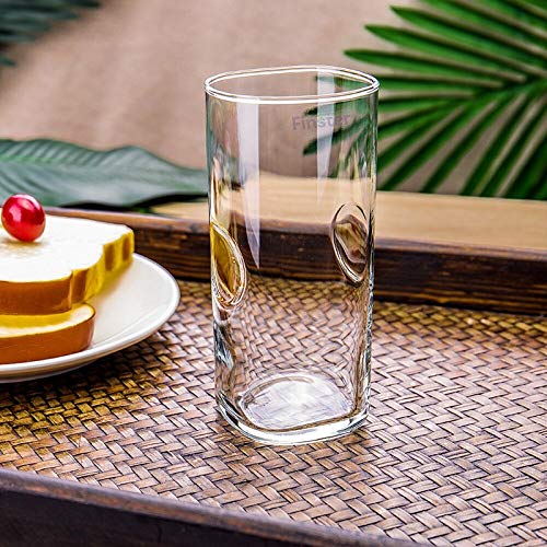Image of FINSTER Crystal Cut Water /Milk Glasses Set of 4-300 ml Transparent Long Glass Highball Glasses | Juice Plaza Tumbler