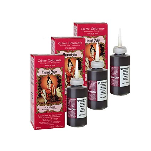 Set di 3 creme coloranti, bordeaux, 100% naturale