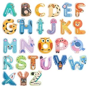 USATDD Jumbo Magnetic Letters Colorful ABC Alphabet Animal Shape Toys Large Uppercase Refrigerator Fridge Magnets…