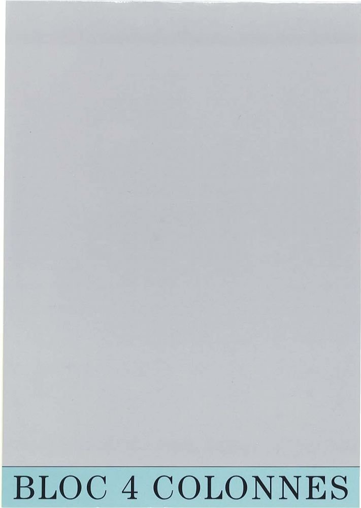 Bloc de controle comptable 29,7x21cm - 4 colonnes - 70 feuillets