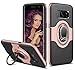 Galaxy S7 Edge Case [Metal Ring Holder Kickstand] ELOVEN Impact Resistant Anti-Scratch Shockproof Dual Layer Back Bumper Cover Non-slip Grip Protective Case Shell for Samsung Galaxy S7 Edge(RoseGold)