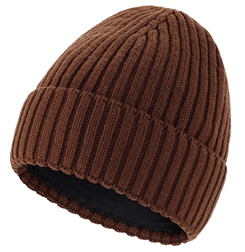 Image of Connectyle Fleece Lined Cuffed Beanie Hat for Men Women Knitted Winter Wool Beanies Skull Cap Warm Watch Hat