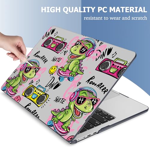 Image of Mektron Case for 2026 MacBook Air 13-inch M5 Laptop A3449 with 13.6-inch Liquid Retina Display, 2025 2024 2022 M4 /M3 /M2 MacBook Air 13 inch Hard Shell Cover, Fit Model A3240 A3113 A2681, Cool Dinosaur