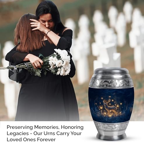 Image of Deer Urn Memorial Small Burial Urn for Ashes for Women & Men 3 Inch | Mini Cremation Urns Memorial Urns for Human Ashes Unique for Adult Human