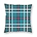 ZCHW Poszewka na poduszkę w kratę kratę patten morski zielony wodny piękno moda poszewka na poduszkę poszewki na poduszki ozdobna poszewka na poduszkę 45 x 45 cm