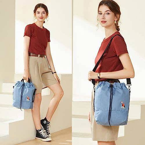 Image of Women Canvas Tote Handbags Casual Shoulder Work Bag Crossbody Bag with Sunshine Embroidery