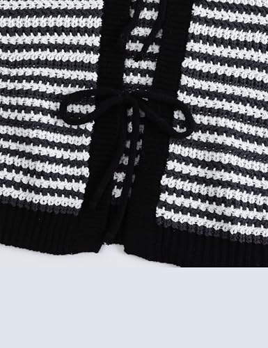 Sweater Vest Women Casual Sleeveless Crochet Tops Color Block Tie Back Knit Tank Tops4