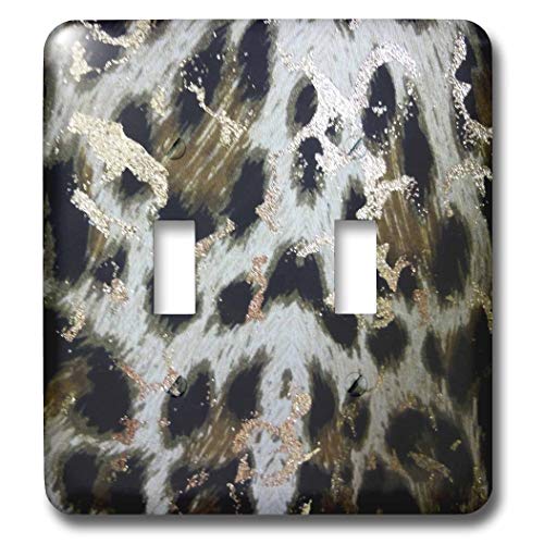 Interrupteur à baïonnette motif léopard multicolore décoratif mural métallique 3dRose
