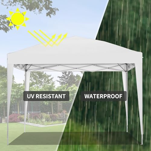 GDY Instant Pop Up Canopy Tent, White, for Patio & Events