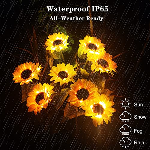 Forlivese Solar Powered Sunflower Lights, Outdoor Decorative Garden Stakes, Solar Led Pathway Decor Lights, Solar Flowers, For Garden Patio Lawn Yard Porch Walkway(2 Pack) #TOP1