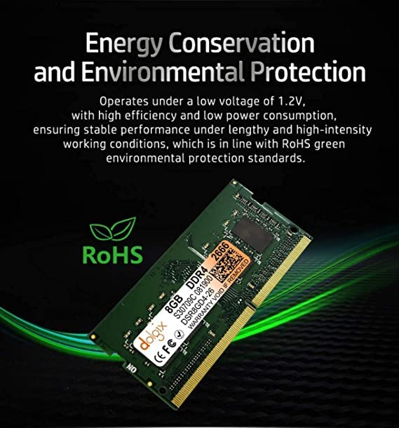 Image of Dolgix 8GB DDR4 Laptop / Notebook RAM | 2666MHz | CL-19| SO-DIMM Memory| PC4-21300( 1Rx8 Single Rank) 3 Years Warranty (Made in India)