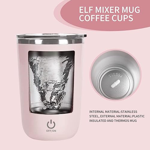 Miniatura 5 de Ckedes Taza autoagitable de acero inoxidable magnética para café taza eléctrica para mezclar en casa oficina viajes adecuada para café leche