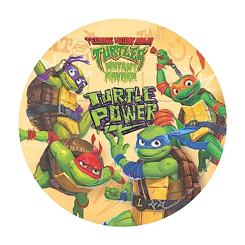 dekora - Decoracion Tartas de Cumpleaños Infantiles - Disco de Oblea de Tortugas Ninja | Diámetro 20 cm