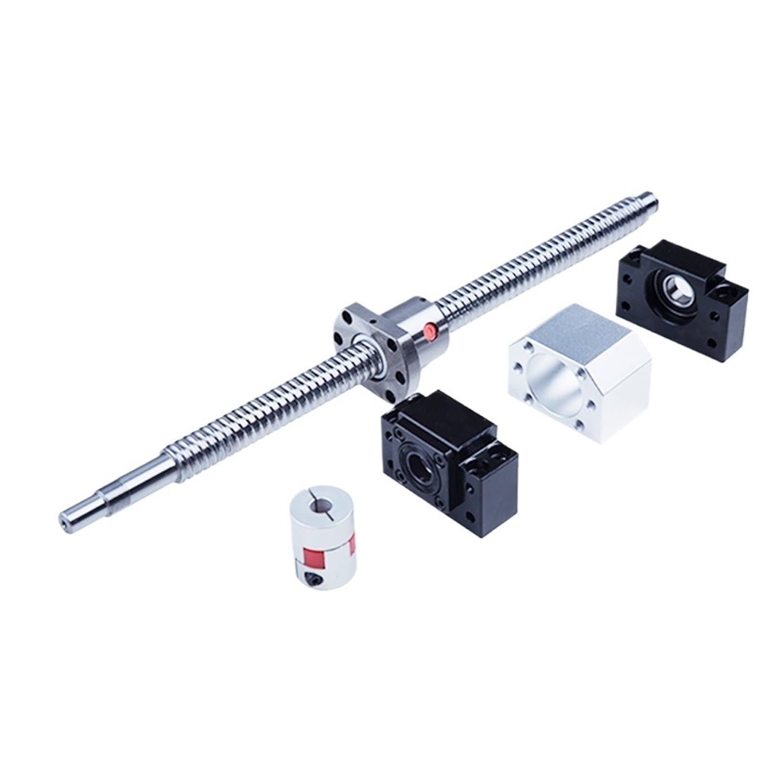 Metal Ball Screw nut CNC Ball Screw 20mm SFU2010 Ball Screw 250mm-900mm with BKBF15 End Machining + Ball Nut SFU2010 + Supporter + Coupling(500mm)
