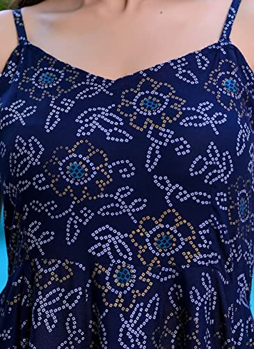 Image of Women Gown with Bandhej Print