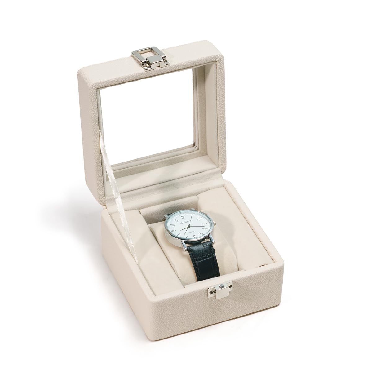 Photo 1 of SORNDIF Watch Box, 1 Slot Watch Display Case - Beige
