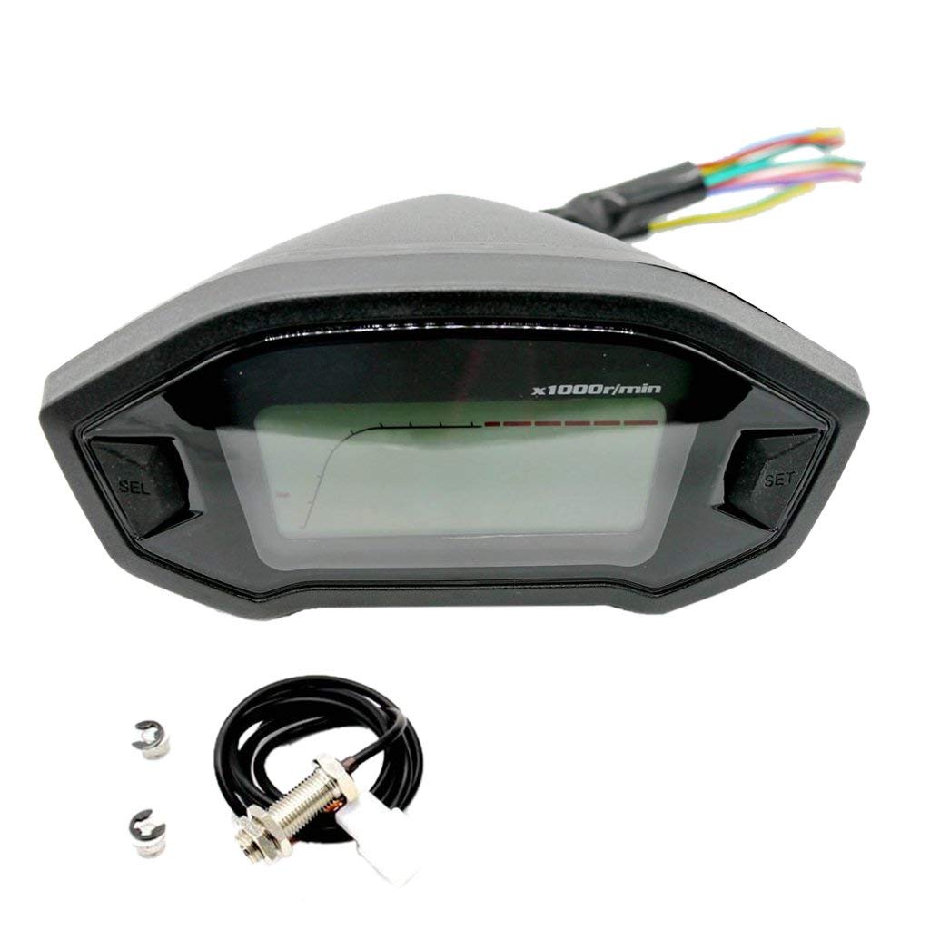12 V Universel Moto LCD Digital Jauge Multifonctionnelle de Moto Compteur Vitesse Tachymetre