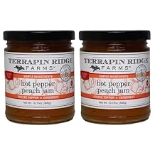 Terrapin Ridge Farms Hot Pepper Peach Jam with Mild Heat 10.75 Ounce Jar Pack of 2