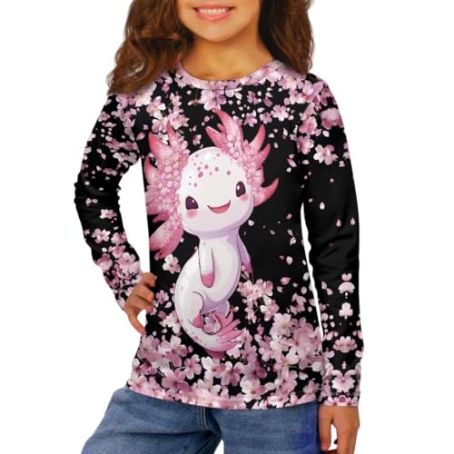 Image of Long Sleeve Shirts for Girls Winter Tops 3-16t Cartoon T Shirts for Fall Clothes