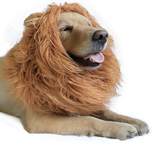 DIBBATU Lion Mane for Dog-Dog Costume Lion Wig for Large or Medium Dogs Halloween Fancy Hair